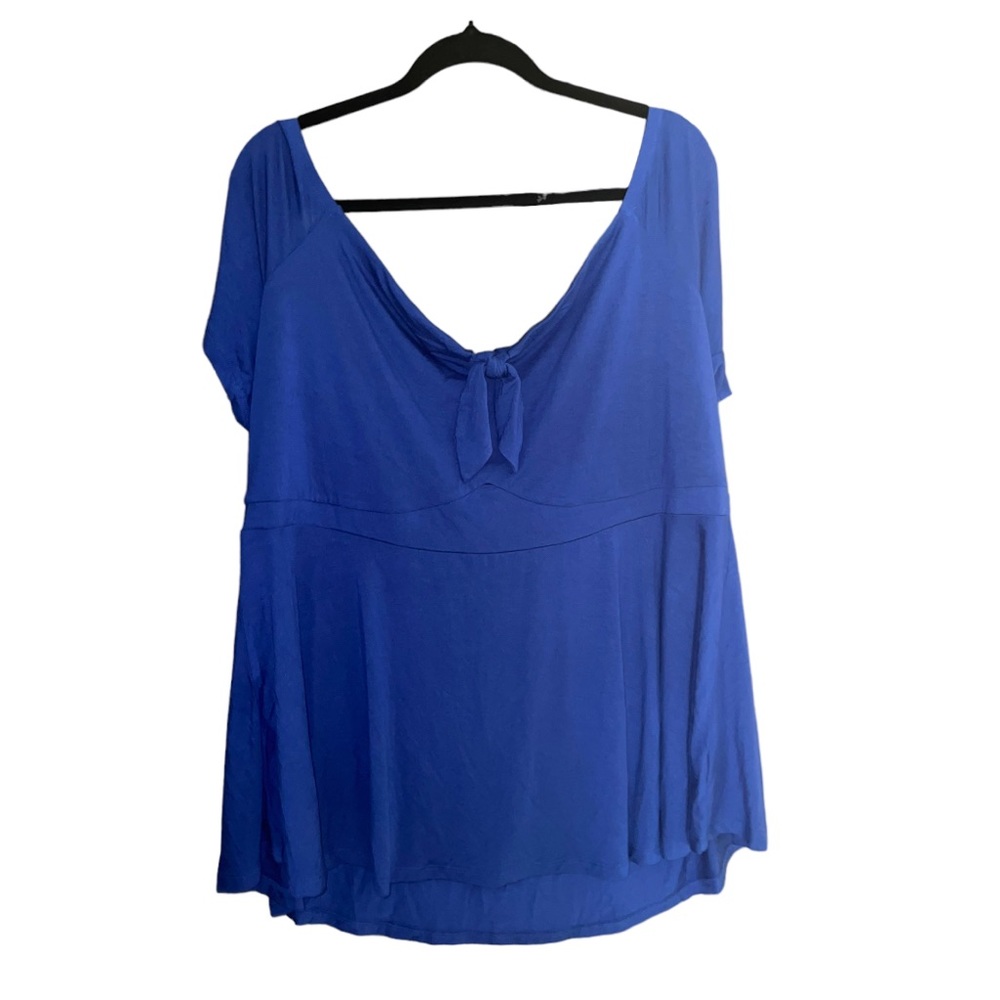 Torrid Size 4X blue off the shoulder royal blue baby doll shirt - Picture 3 of 8